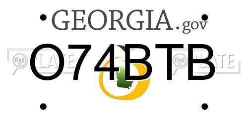 O74BTB Georgia License Plate