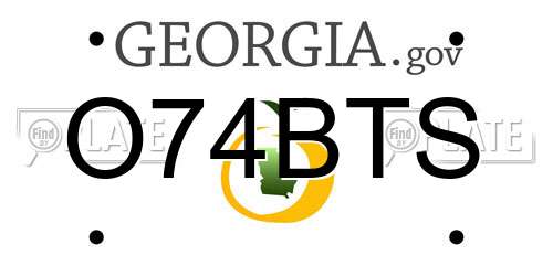 O74BTS Georgia License Plate