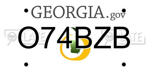 O74BZB Georgia License Plate