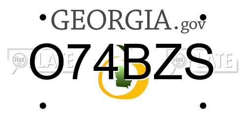 O74BZS Georgia License Plate