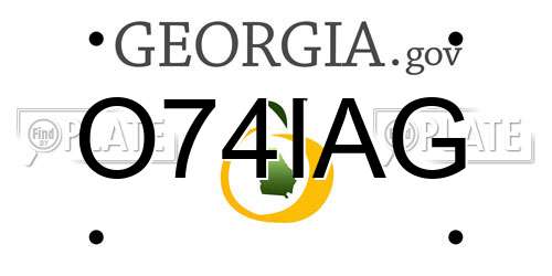 O74IAG Georgia License Plate