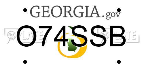 O74SSB Georgia License Plate
