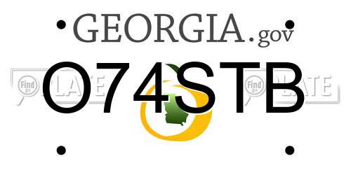 O74STB Georgia License Plate