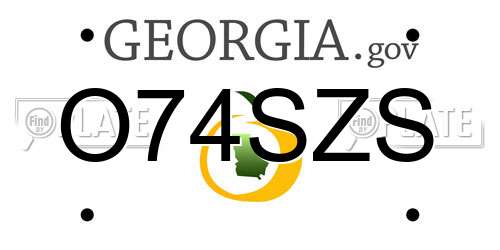 O74SZS Georgia License Plate