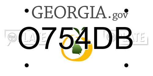O754DB Georgia License Plate