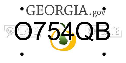 O754QB Georgia License Plate