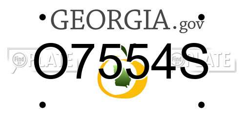 O7554S Georgia License Plate