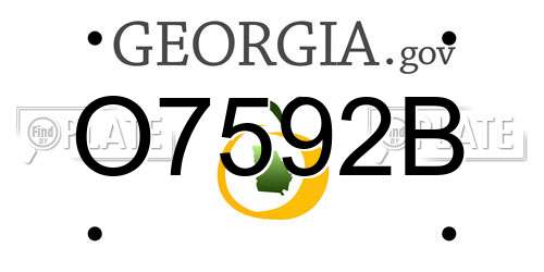 O7592B Georgia License Plate