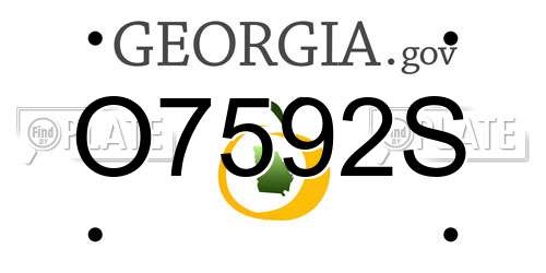 O7592S Georgia License Plate