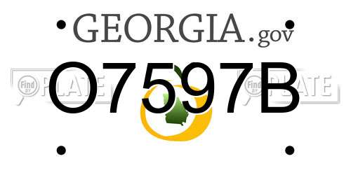 O7597B Georgia License Plate