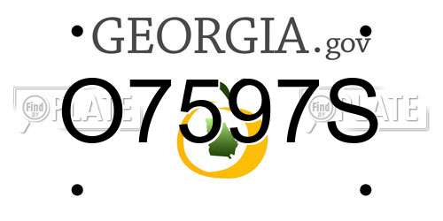 O7597S Georgia License Plate