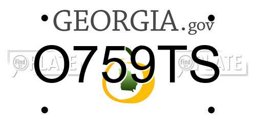 O759TS Georgia License Plate
