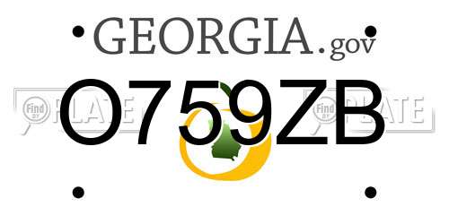 O759ZB Georgia License Plate