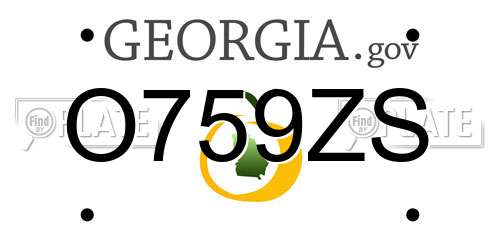 O759ZS Georgia License Plate