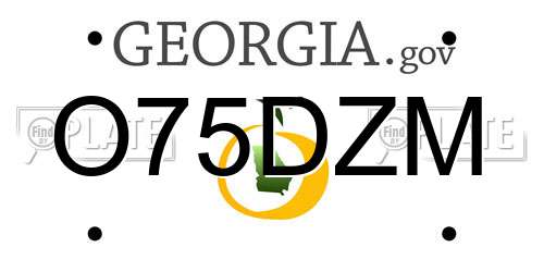 O75DZM Georgia License Plate
