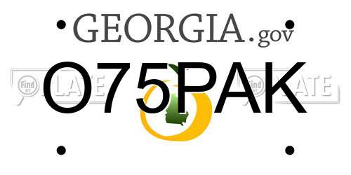 O75PAK Georgia License Plate