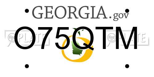 O75QTM Georgia License Plate