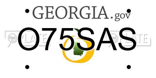 O75SAS Georgia License Plate