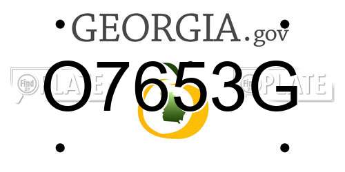 O7653G Georgia License Plate