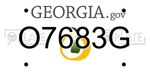 O7683G Georgia License Plate