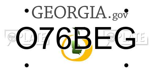 O76BEG Georgia License Plate
