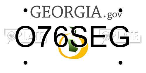 O76SEG Georgia License Plate
