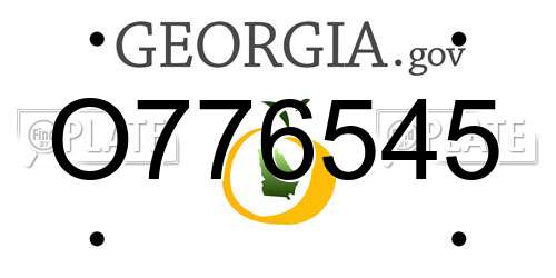 O776545 Georgia License Plate