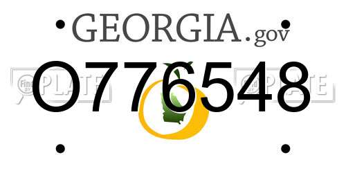 O776548 Georgia License Plate