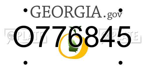 O776845 Georgia License Plate