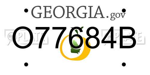 O77684B Georgia License Plate
