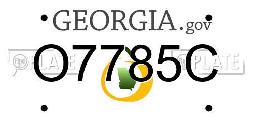 O7785C Georgia License Plate
