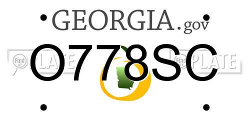 O778SC Georgia License Plate