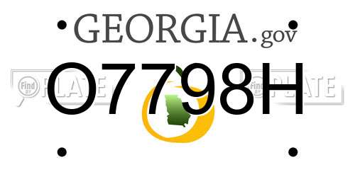 O7798H Georgia License Plate