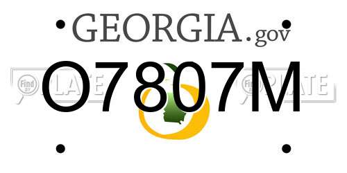 O7807M Georgia License Plate