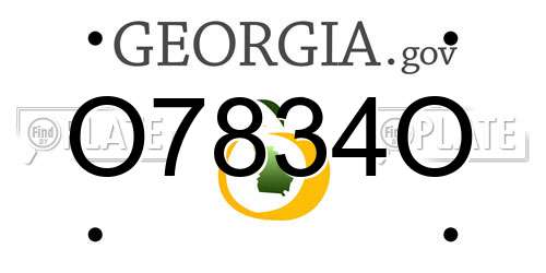 O7834O Georgia License Plate