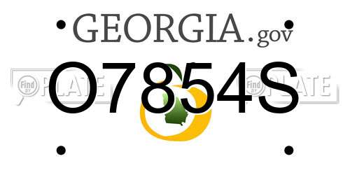 O7854S Georgia License Plate