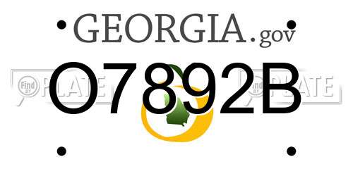O7892B Georgia License Plate