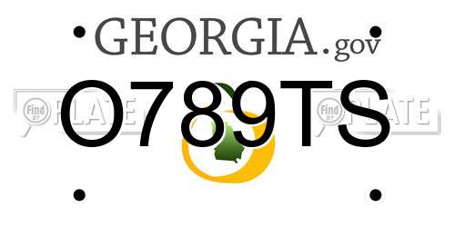 O789TS Georgia License Plate