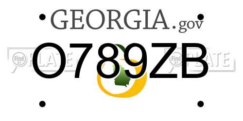 O789ZB Georgia License Plate