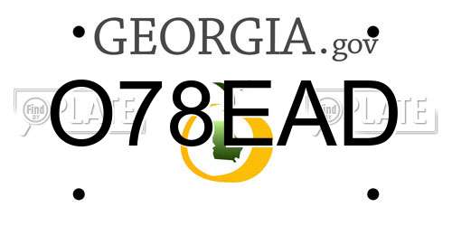 O78EAD Georgia License Plate