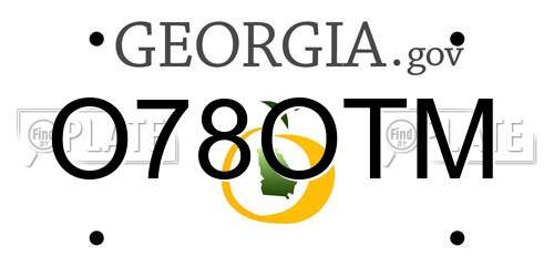 O78OTM Georgia License Plate