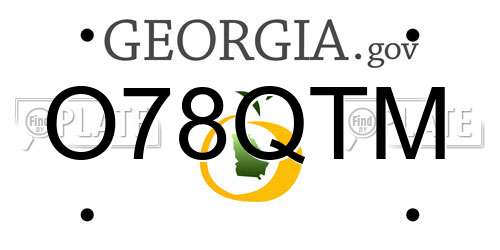 O78QTM Georgia License Plate
