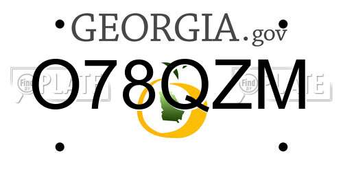 O78QZM Georgia License Plate