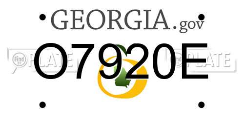 O7920E Georgia License Plate