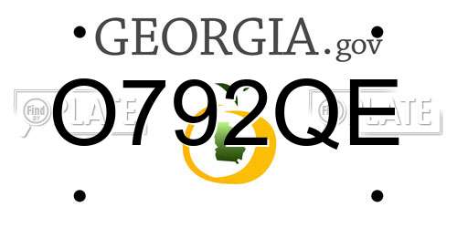 O792QE Georgia License Plate