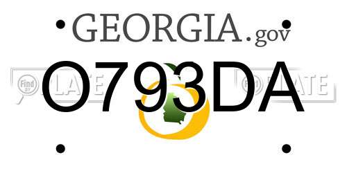 O793DA Georgia License Plate