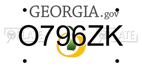 O796ZK Georgia License Plate