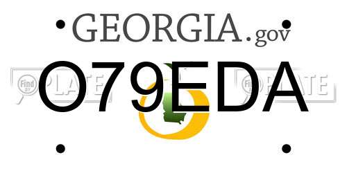 O79EDA Georgia License Plate
