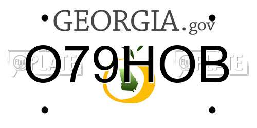 O79HOB Georgia License Plate
