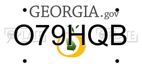 O79HQB Georgia License Plate